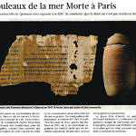 Le Figaro - les rouleaux de la mer Morte à Paris - 13/04/2010