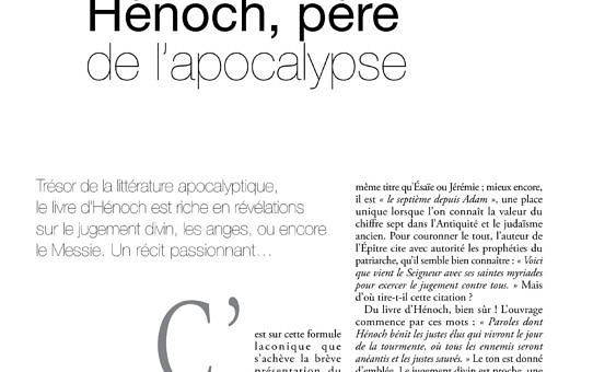thumbnail of Michael Langlois, « Hénoch, père de l’apocalypse », Le Monde des Religions 56, nov-déc 2012, p. 26-29