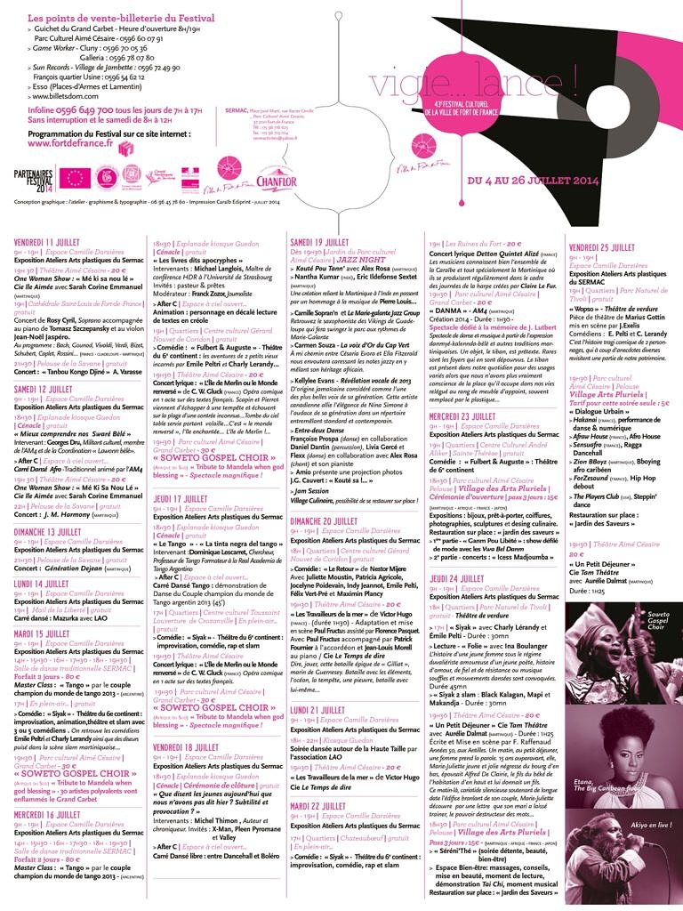 thumbnail of Programme 43e festival culturel Fort-de-France – 2014